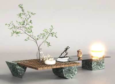 现代茶几3D模型下载